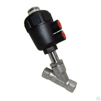 Клапан отсечной седельный 1 1/4" , НЗ, нерж. ст. 316, пластиковый привод