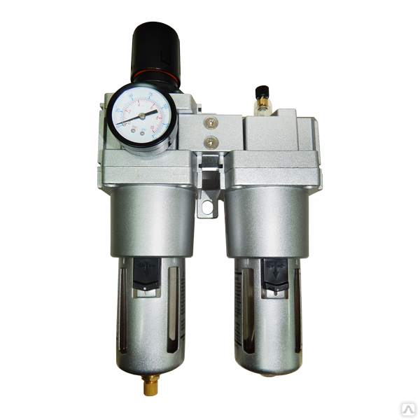Блок подготовки воздуха Фильтр-регулятор+маслораспылитель в комплекте с манометром и кронштейном G1/2"